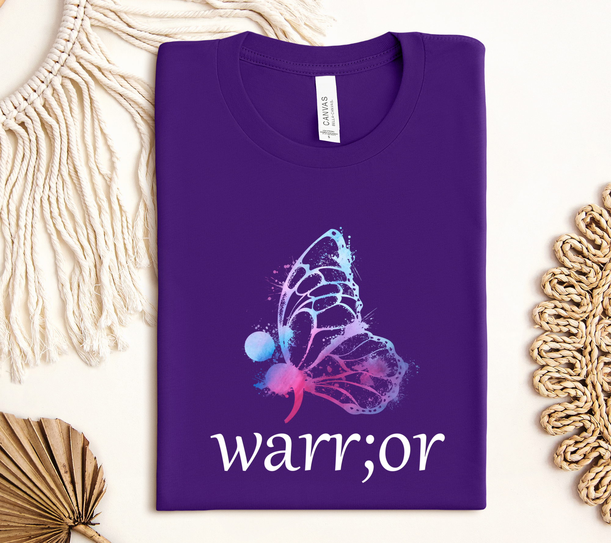 Warrior Butterfly Tee – Mental Health Awareness Cotton Shirt