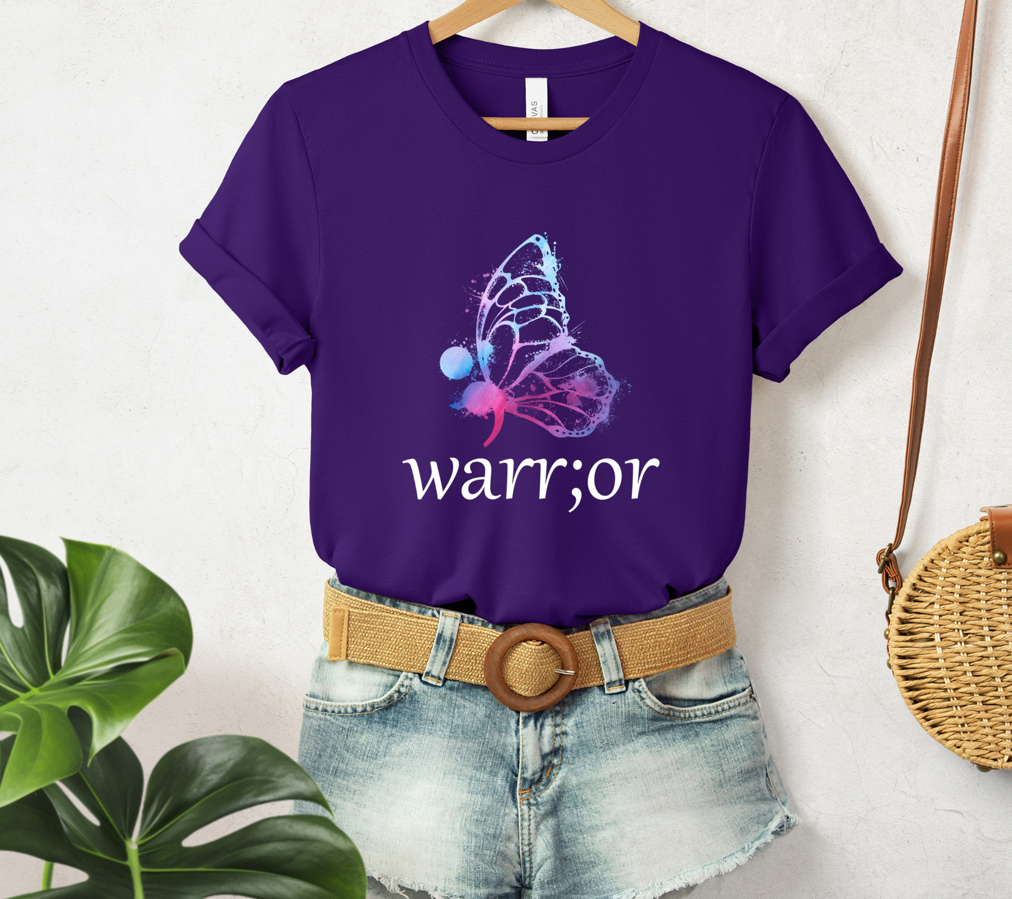 Warrior Butterfly Tee – Mental Health Awareness Cotton Shirt