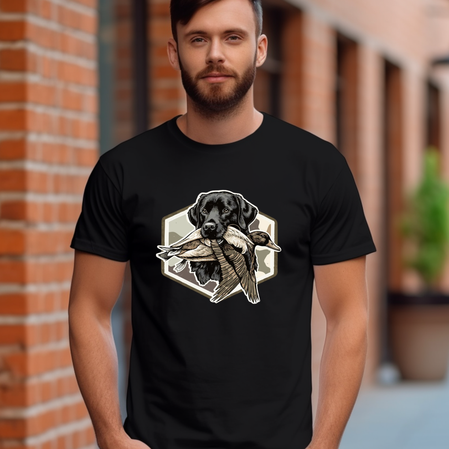 Black Lab Duck Hunting Cotton T-shirt
