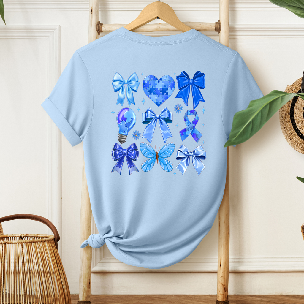 Autism Support Butterflies and Bows Tee