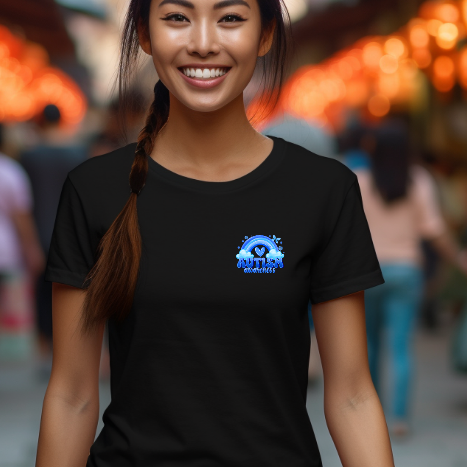 Autism Support Butterflies and Bows Tee