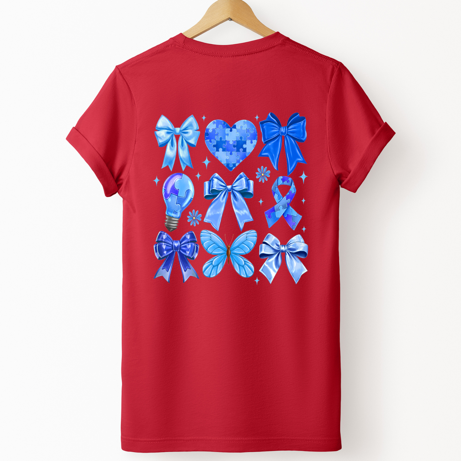 Autism Support Butterflies and Bows Tee