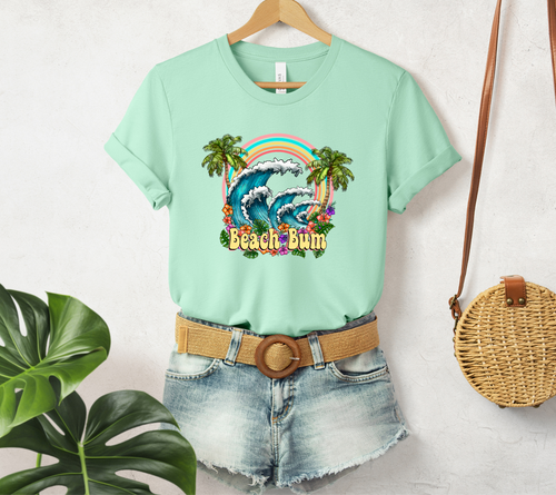 Beach Bum Summer Waves Graphic Tee