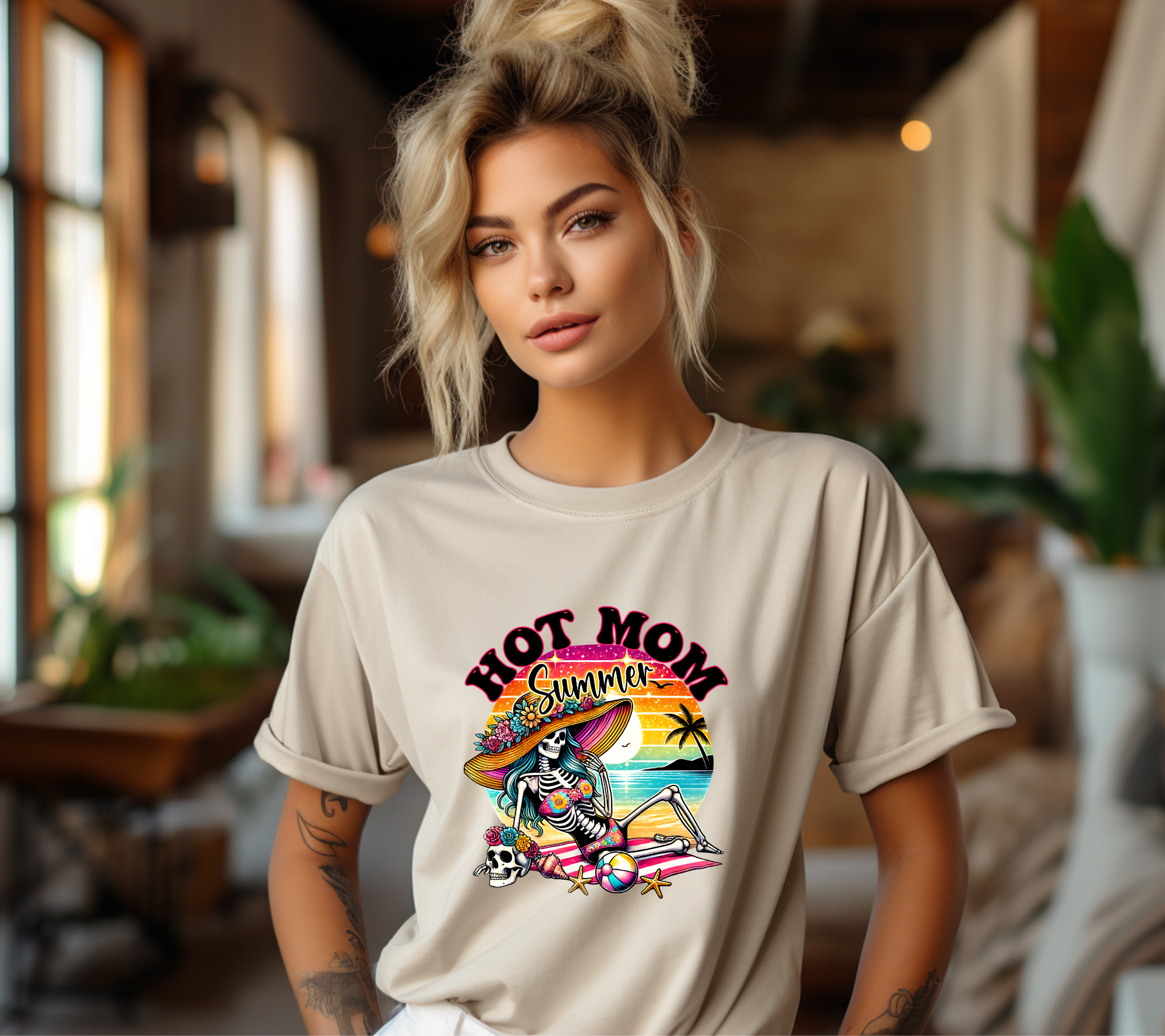 Hot Mom Summer Retro Graphic Tee