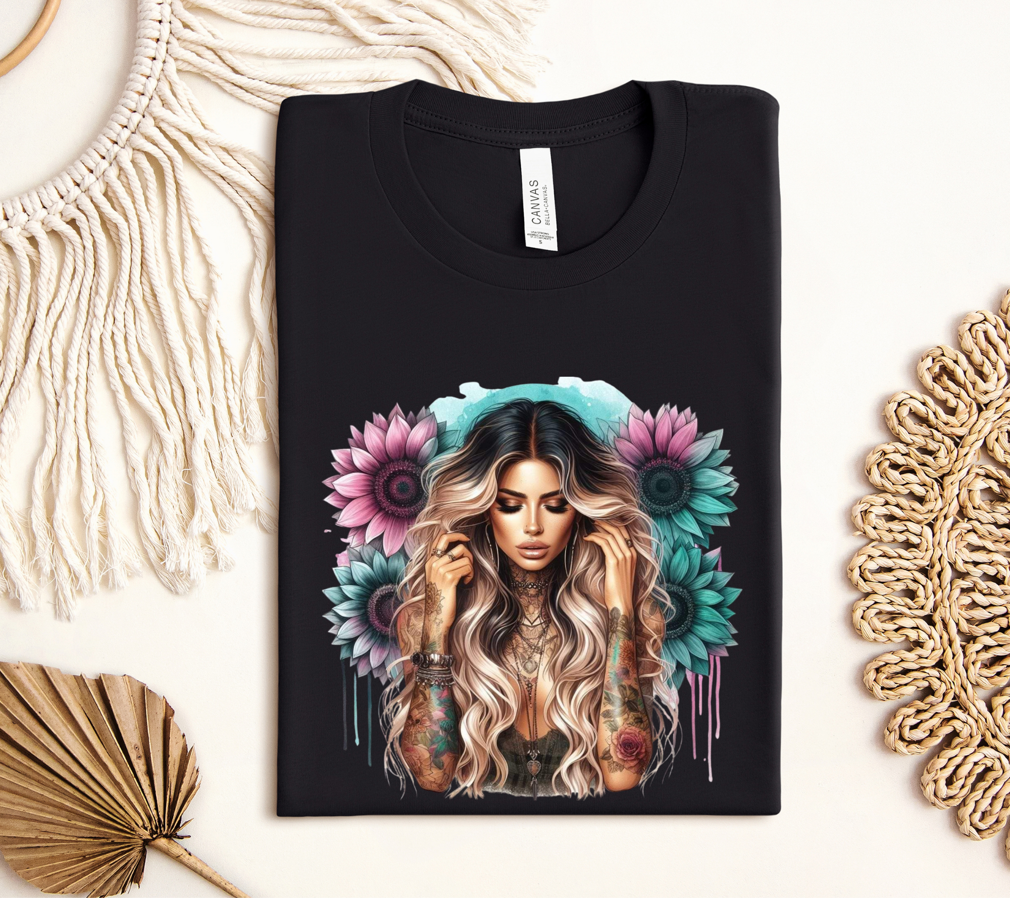 Tattooed Boho Woman Graphic Tee