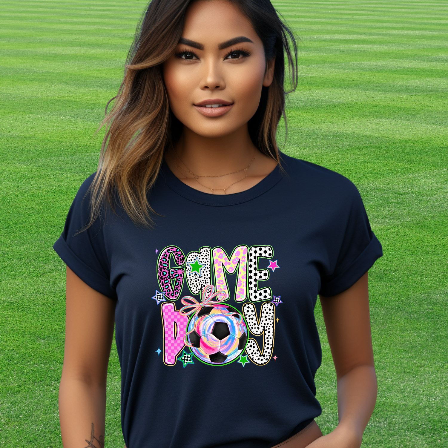 Colorful Soccer Game Day Shirt