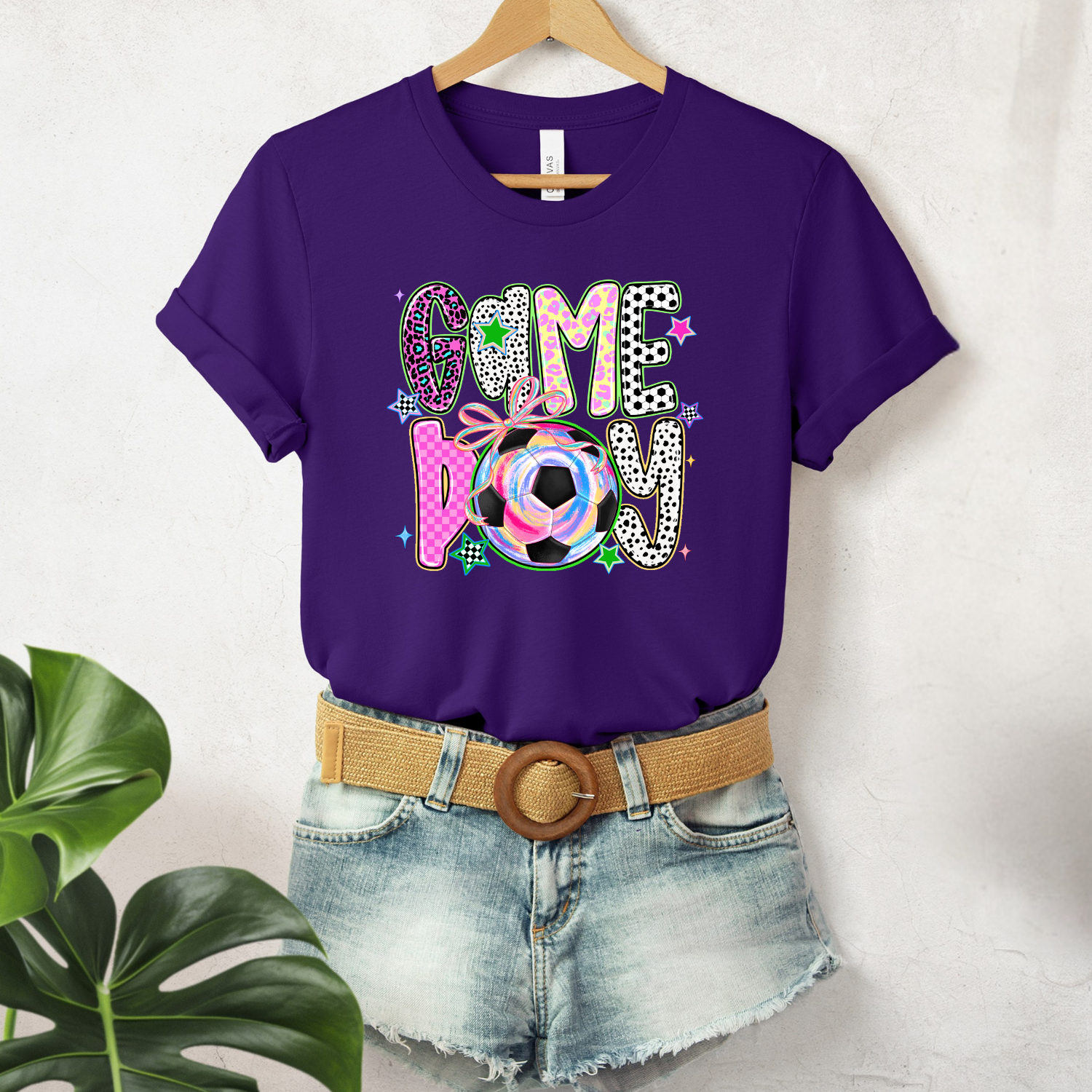 Colorful Soccer Game Day Shirt