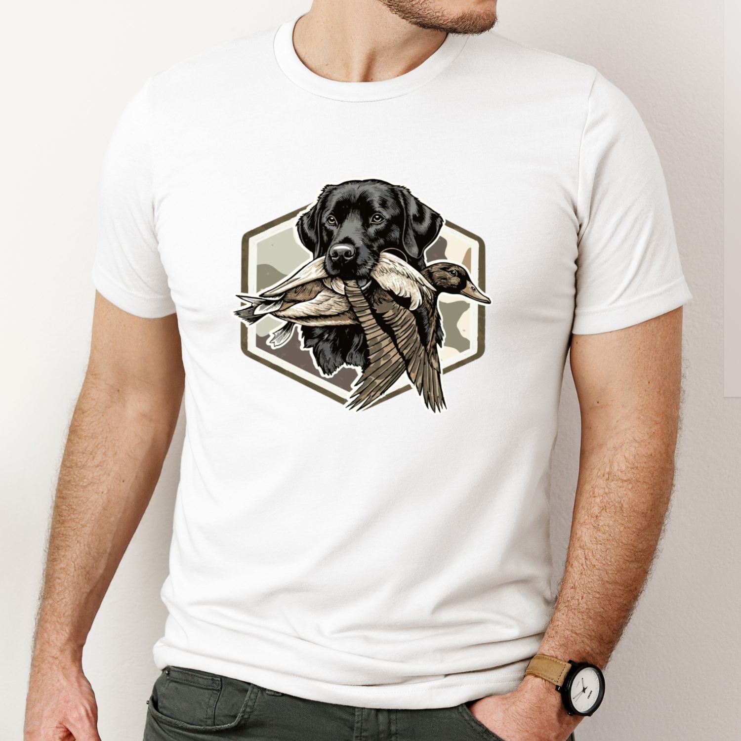 Black Lab Duck Hunting Cotton T-shirt