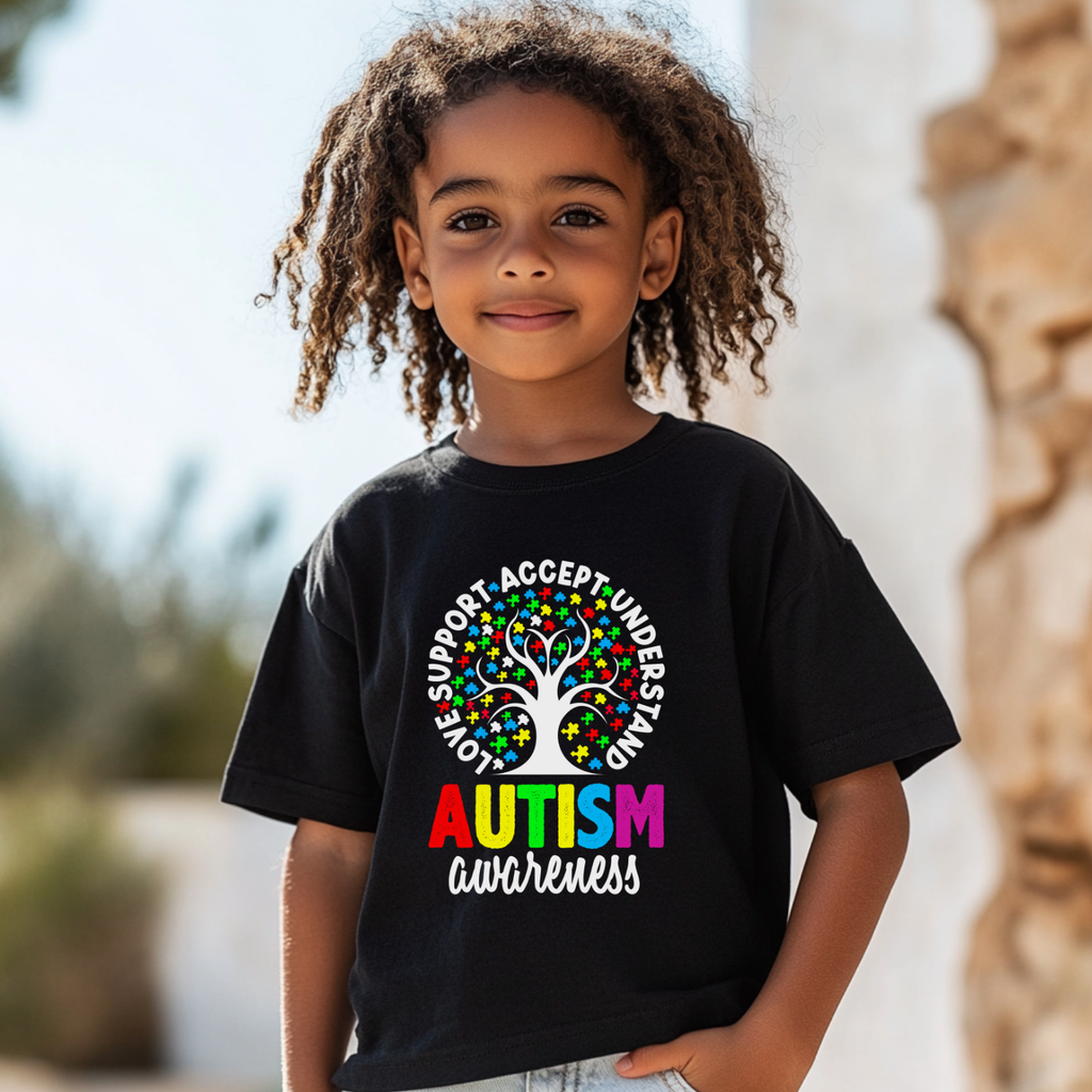 Tree of Life Autism Support Youths Cotton T-shirt