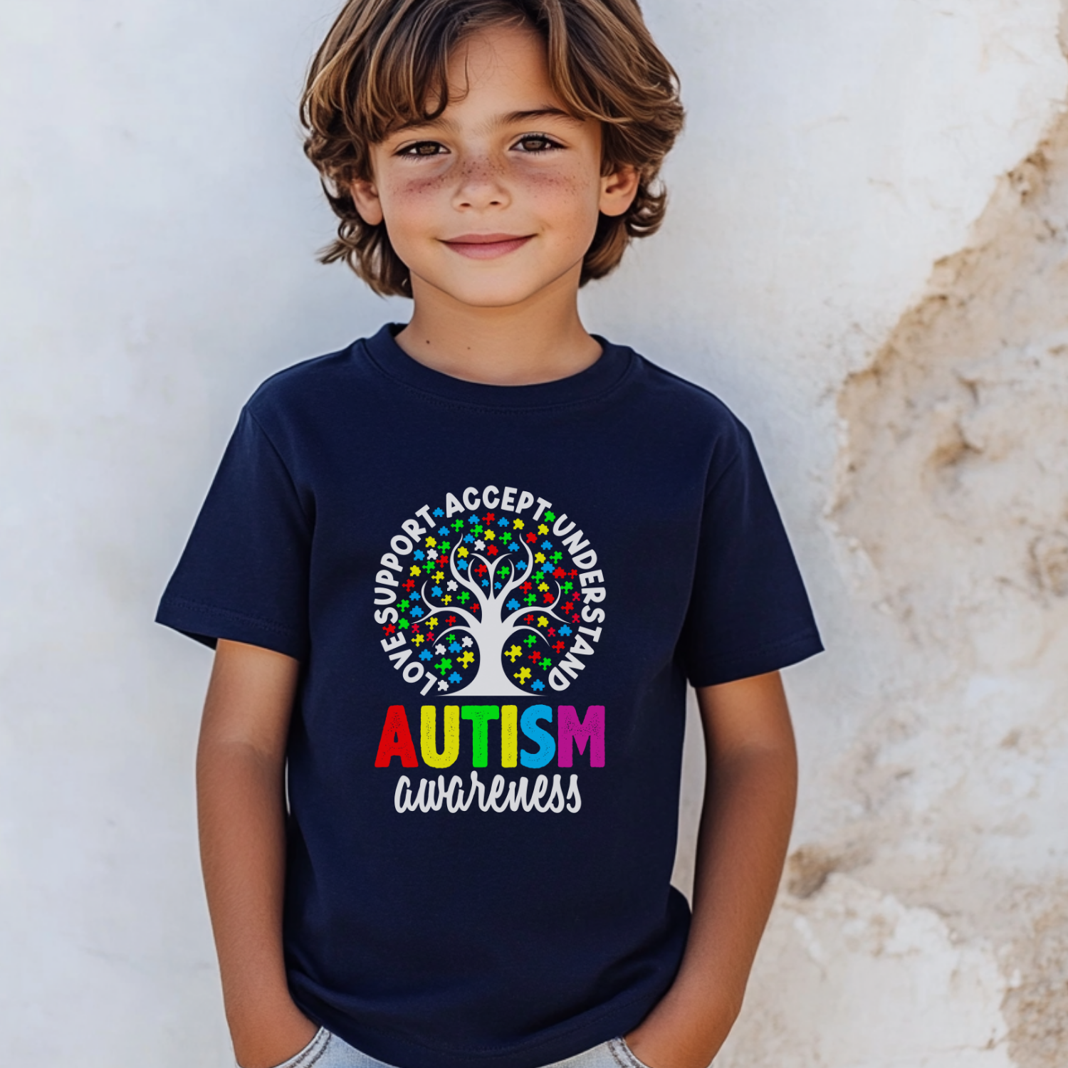 Tree of Life Autism Support Youths Cotton T-shirt