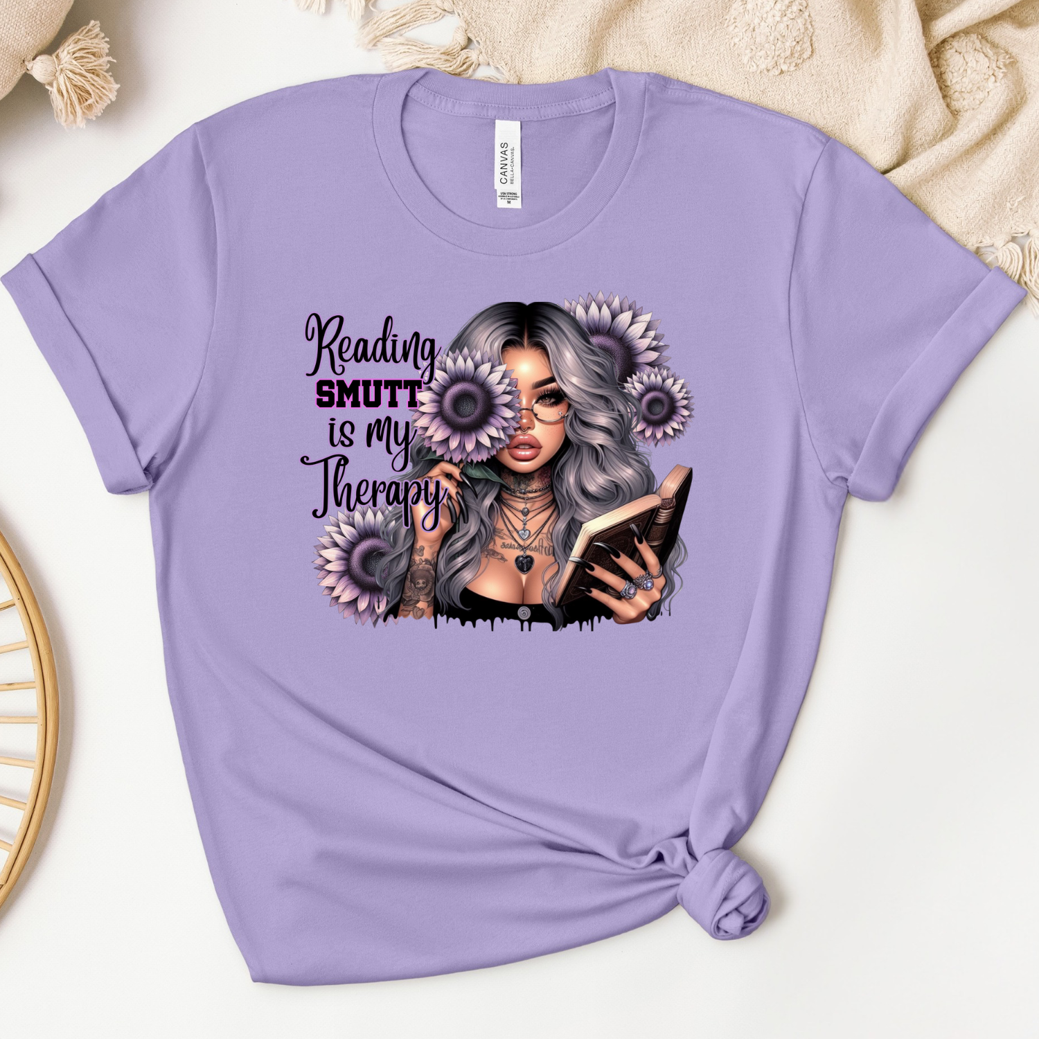 Reading Smut Is My Therapy Cotton Tee