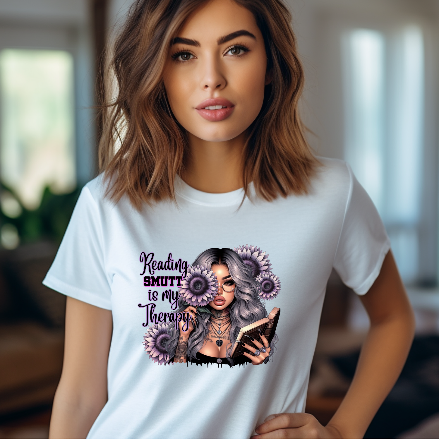 Reading Smut Is My Therapy Cotton Tee
